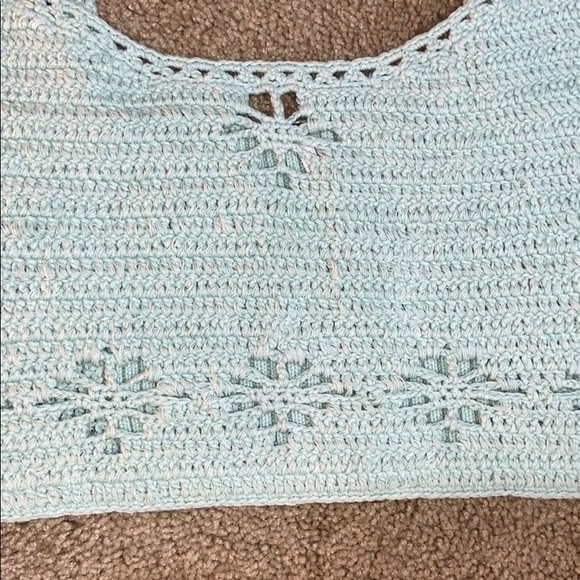 Free People Sea foam blue crochet crop top S!! - Picture 2 of 5